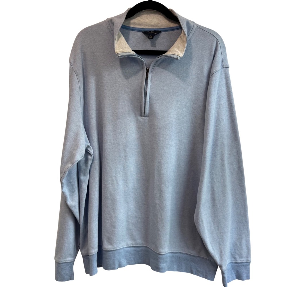 Brooks Brothers Mens‎ Light Blue 1/4 Zip Pullover Sweatshirt Size XL Long Sleeve
